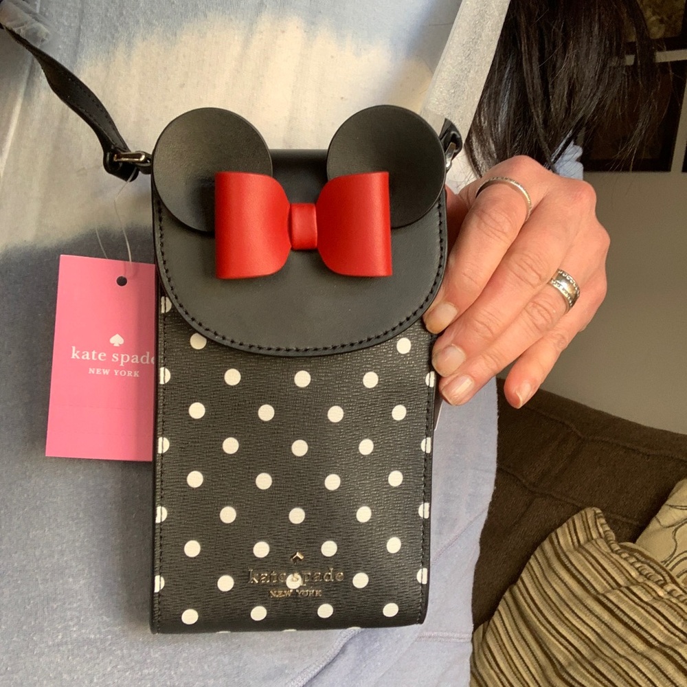Authentic KATE SPADE Saffiano leather snap flap Minnie Bow crossbody - Picture 10 of 13